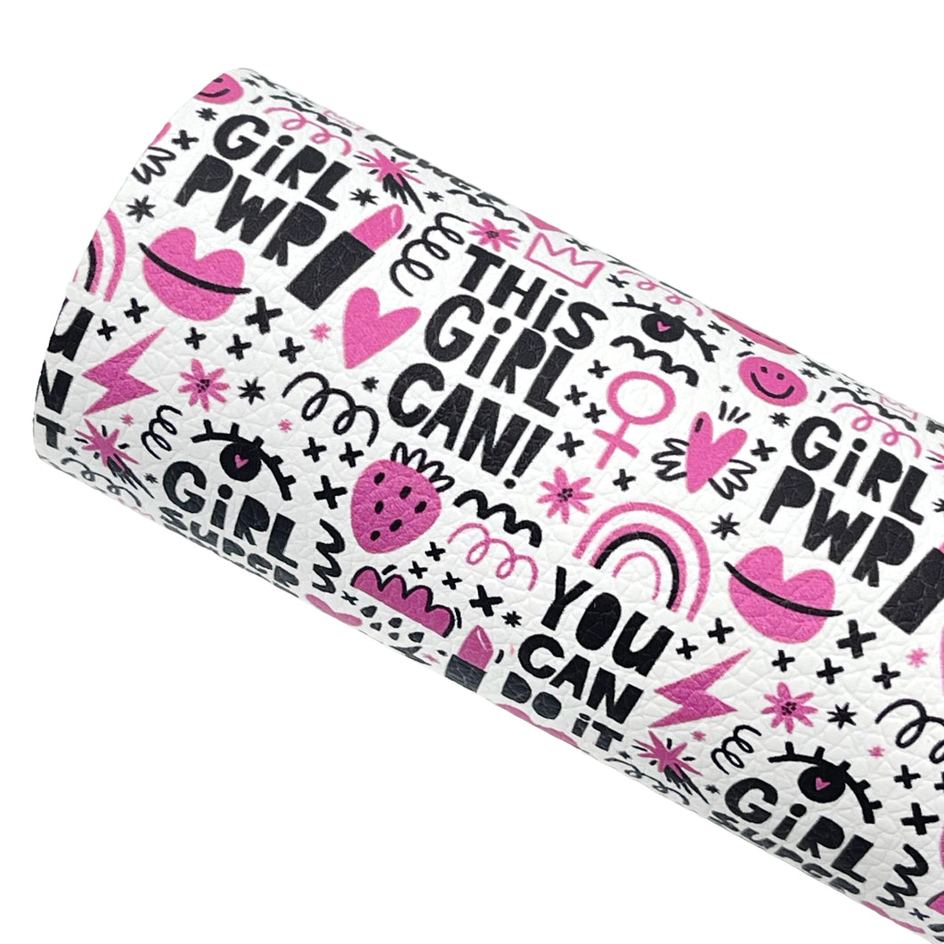 GIRLS CAN - Custom Printed Faux Leather