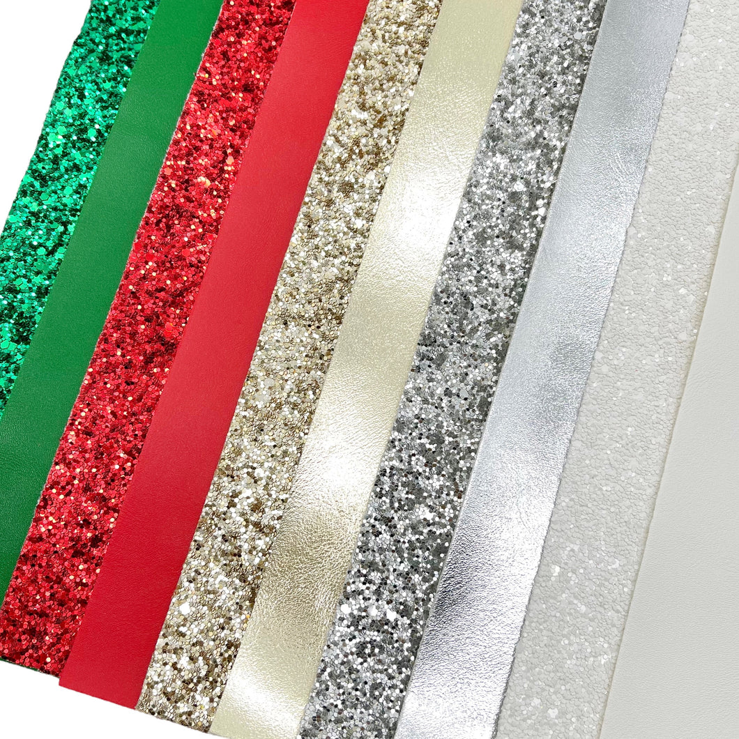 TRADITIONAL CHRISTMAS GLITTER & FAUX LEATHER BUNDLE