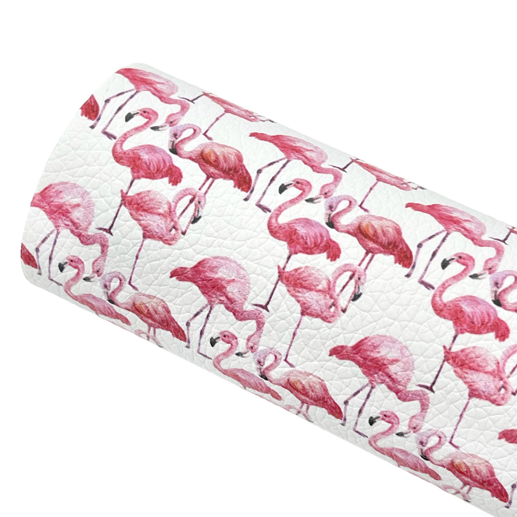 FLOCK OF FLAMINGOS - Custom Printed Faux Leather