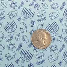 Load image into Gallery viewer, HAPPY HANUKKAH - Custom Printed Smooth Faux Leather
