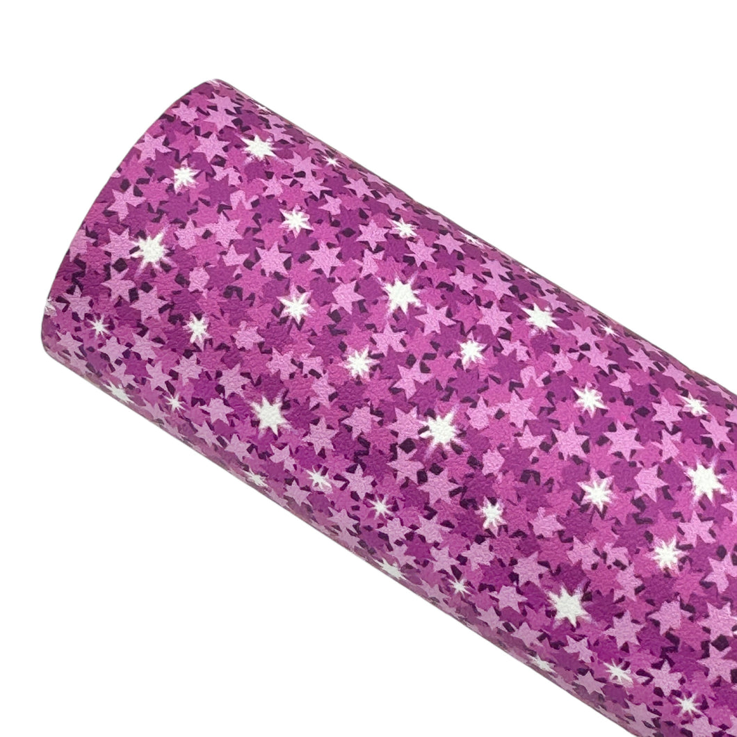 SPARKLING STARS - Custom Printed Smooth Faux Leather