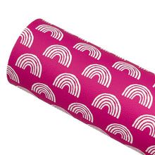 Load image into Gallery viewer, FUCHSIA RAINBOW RHAPSODY - Custom Printed Smooth Faux Leather
