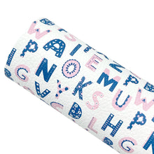 Load image into Gallery viewer, PINK &amp; DENIM ALPHABET - Custom Printed Faux Leather
