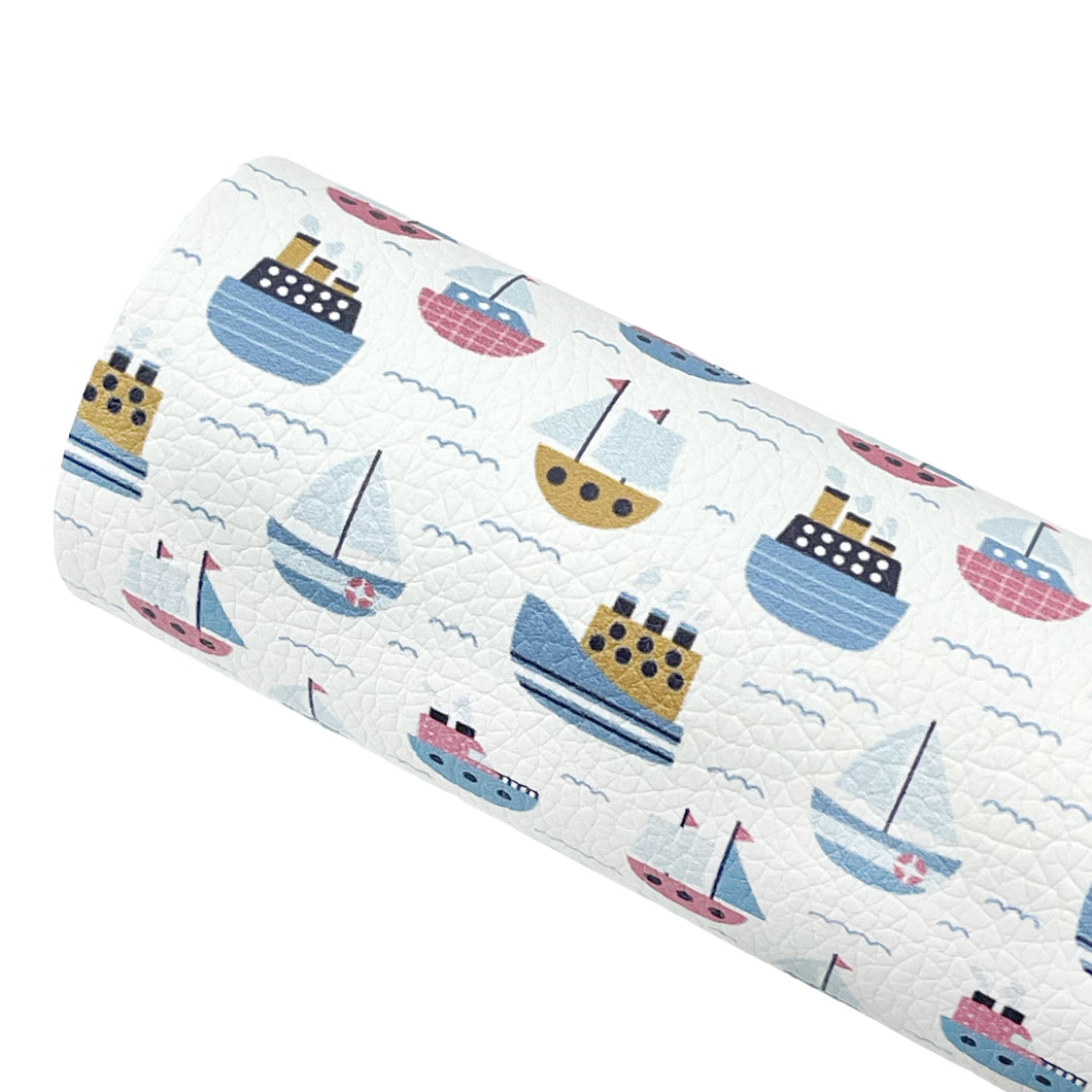 ALL ABOARD - Custom Printed Faux Leather