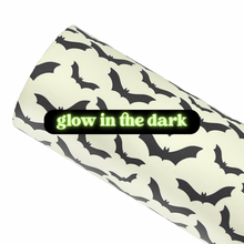Load image into Gallery viewer, GLOW IN THE DARK BATS - Custom Printed Glow Faux Leather
