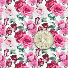 Load image into Gallery viewer, ROSES IN BLOOM - Custom Printed Smooth Faux Leather
