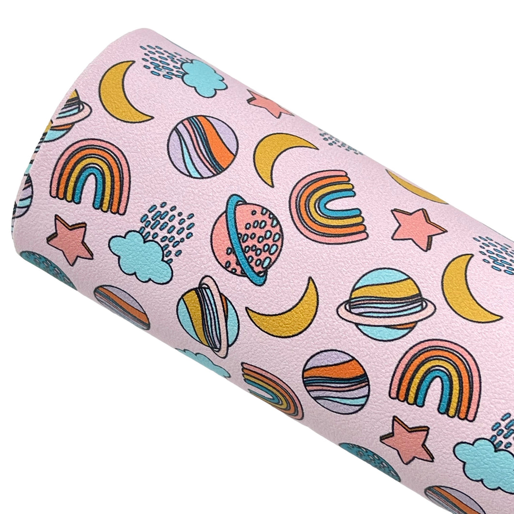 PLANET RAINBOW - Custom Printed Faux Smooth Leather