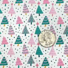 Load image into Gallery viewer, CHRISTMAS TREES - Custom Printed Smooth Faux Leather
