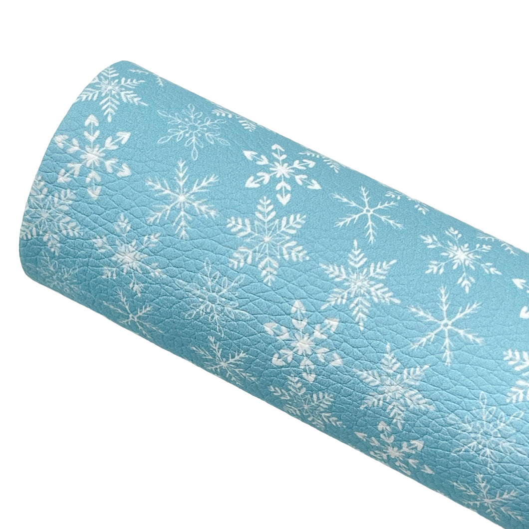 WINTER SNOWFLAKES - Custom Printed Faux Leather