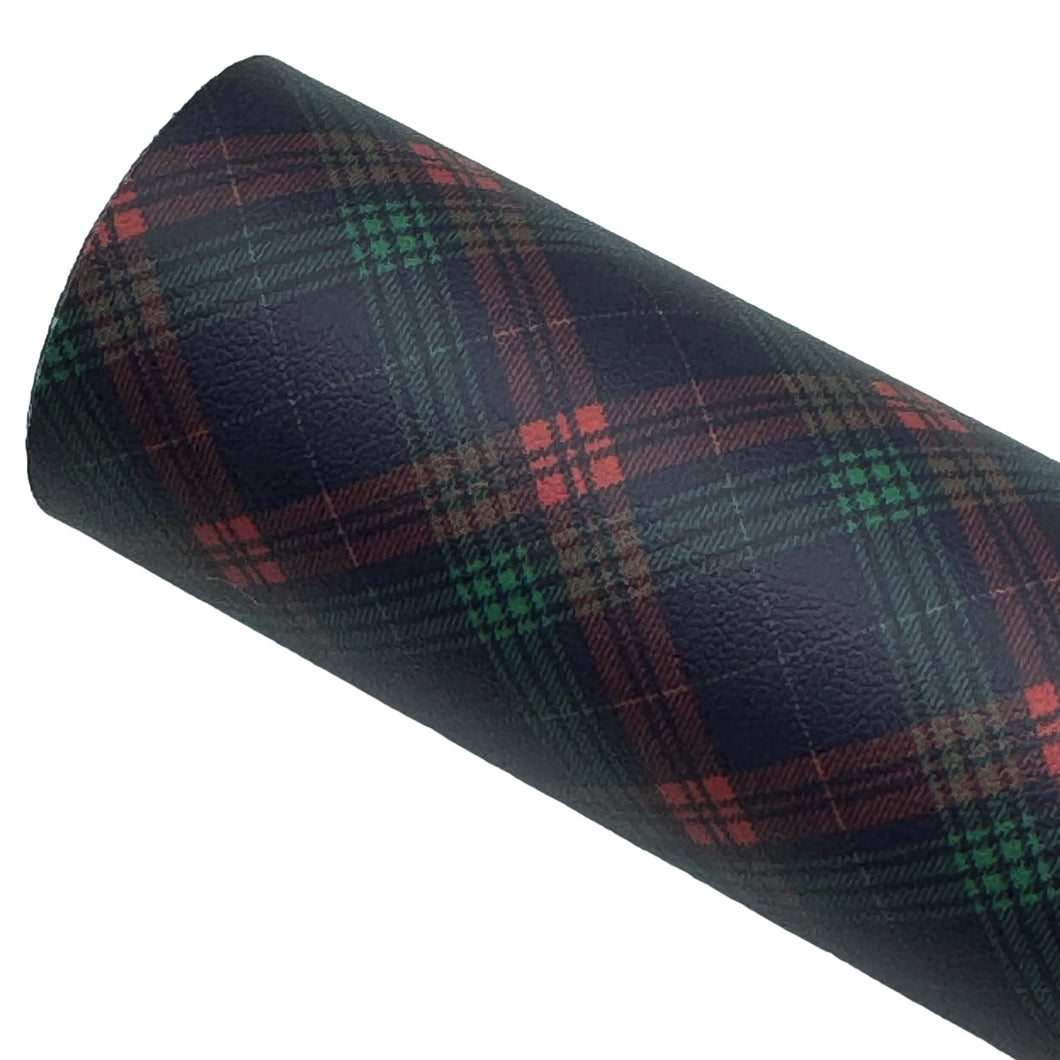 CHRISTMAS TARTAN - Custom Printed Smooth Faux Leather