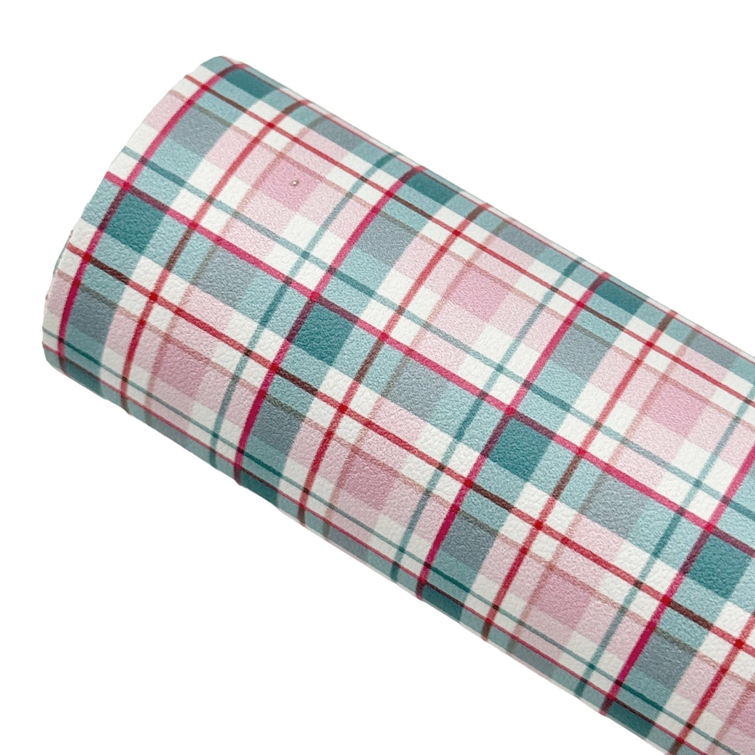 CHRISTMAS PLAID - Custom Printed Smooth Faux Leather