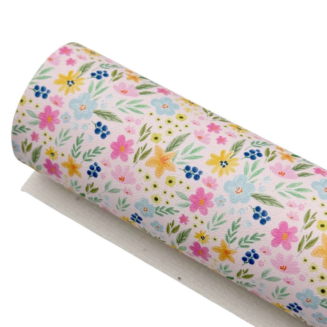 LEILANI FLORAL - Custom Printed Smooth Faux Leather