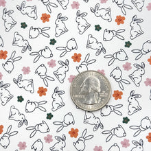 Load image into Gallery viewer, WHITE BUNNIES - Custom Printed Smooth Faux Leather
