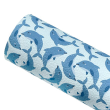 Load image into Gallery viewer, DANCING DOLPHINS - Custom Printed Faux Leather
