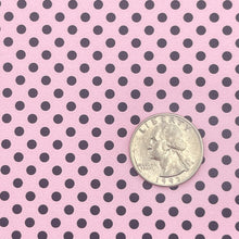 Load image into Gallery viewer, BLACK DOTS ON PINK - Custom Printed Smooth Faux Leather

