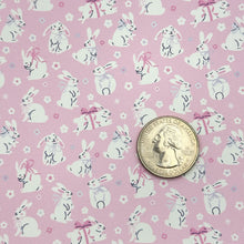 Load image into Gallery viewer, CUTE PINK BUNNIES - Custom Printed Smooth Faux Leather
