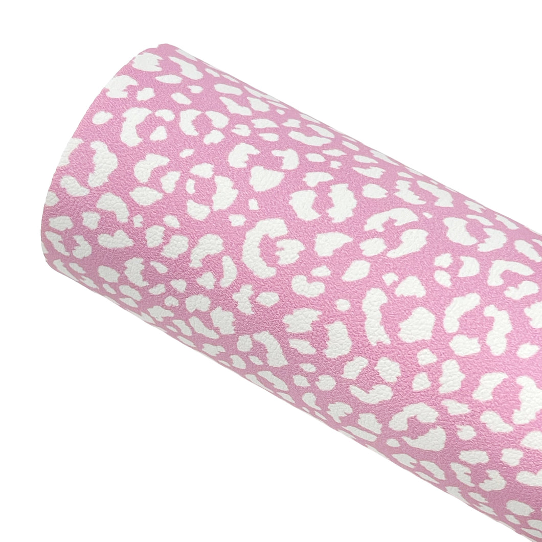 PINK LUXE LEOPARD - Custom Printed Smooth Faux Leather