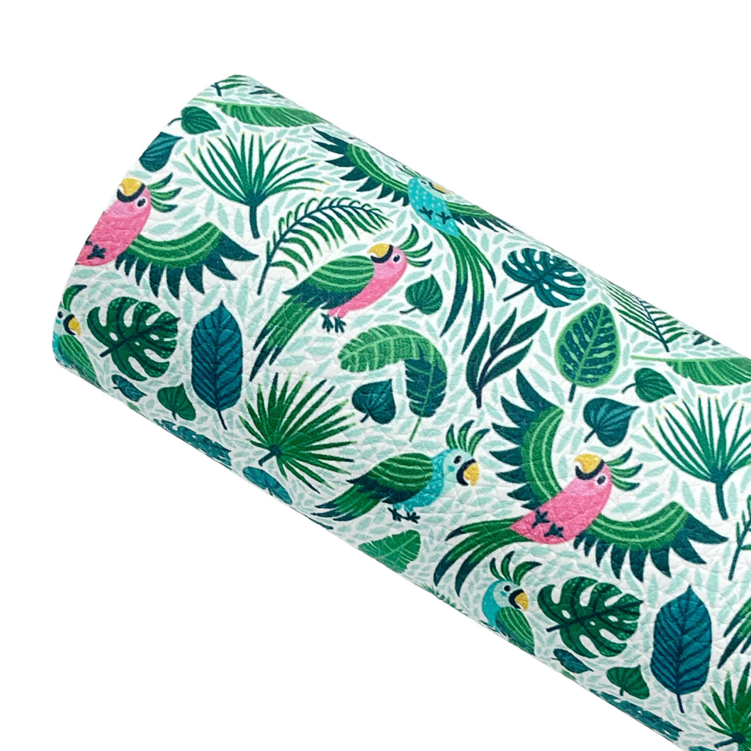 TROPICAL BIRDS - Custom Printed Faux Leather