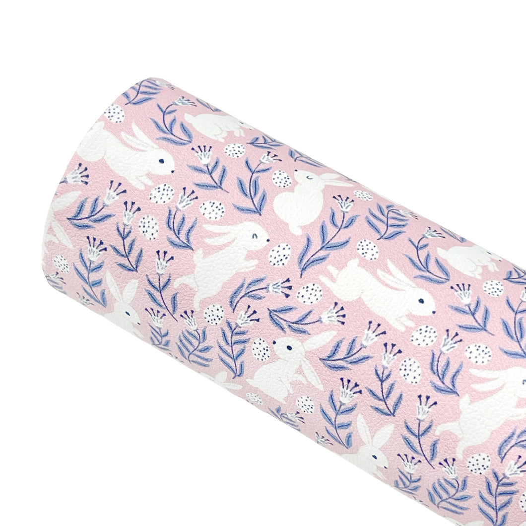 BUNNY MEADOW - Custom Printed Smooth Faux Leather