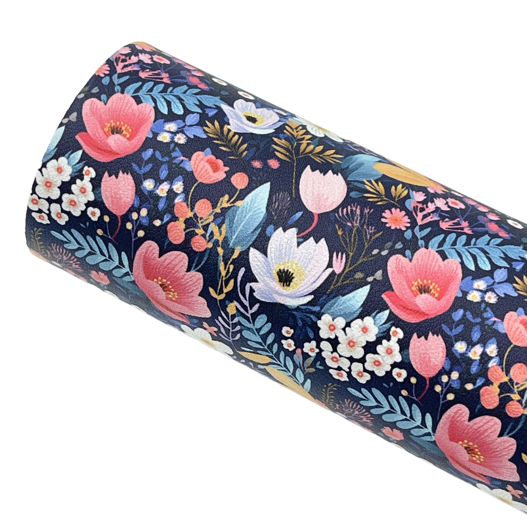 MABEL FLORAL - Custom Printed Smooth Faux Leather