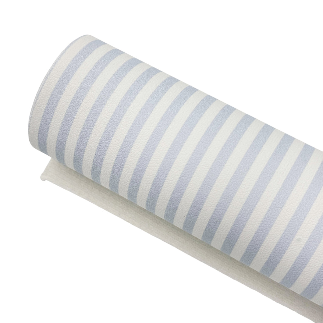 BLUE STRIPES - Custom Printed Smooth Faux Leather