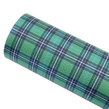 Load image into Gallery viewer, GREEN PLAID - Custom Printed Faux Leather
