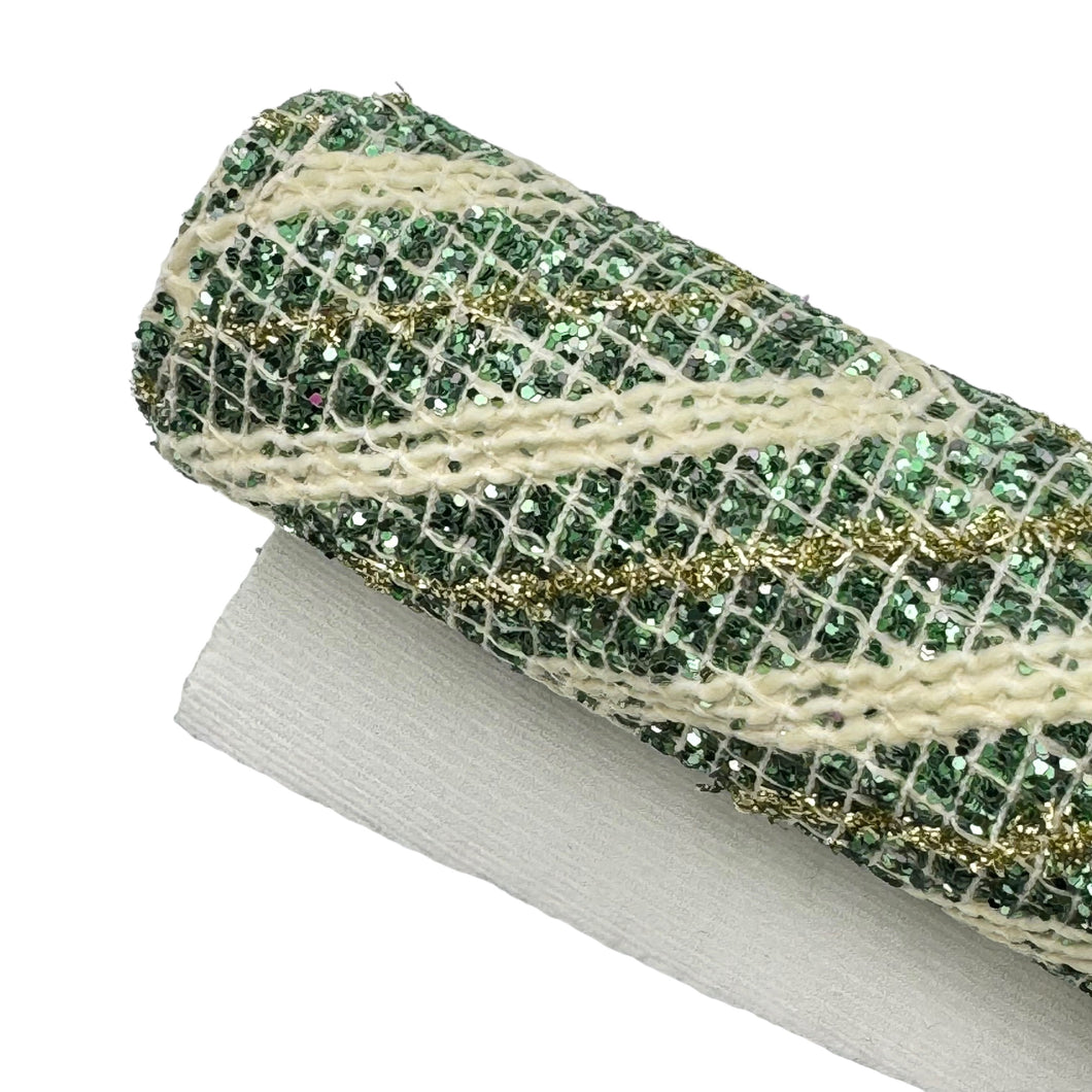 GREEN WOVEN - Chunky Glitter