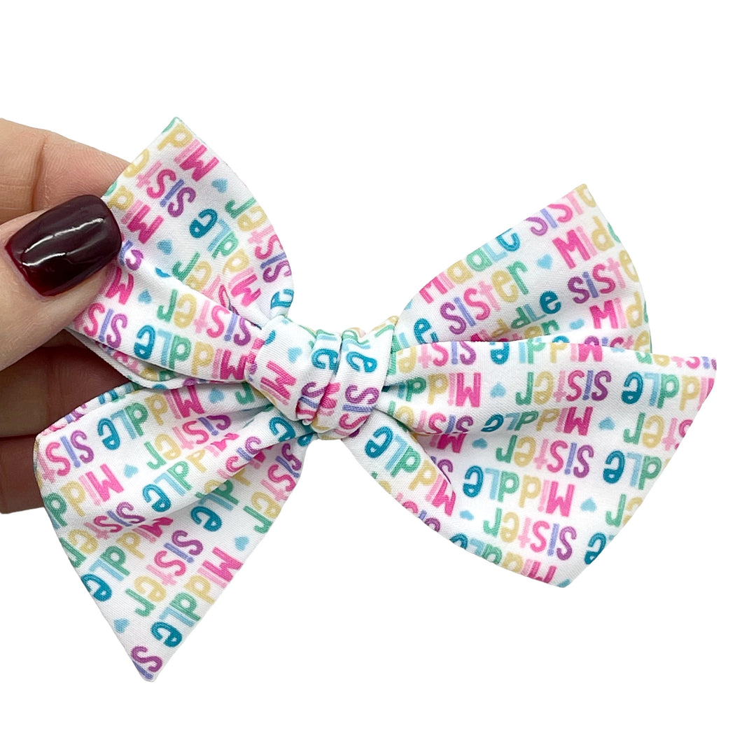 RAINBOW MIDDLE SISTER - PRE-TIED SERENITY BOWS
