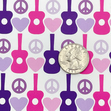 Load image into Gallery viewer, PEACE &amp; GUITARS - Custom Printed Smooth Faux Leather
