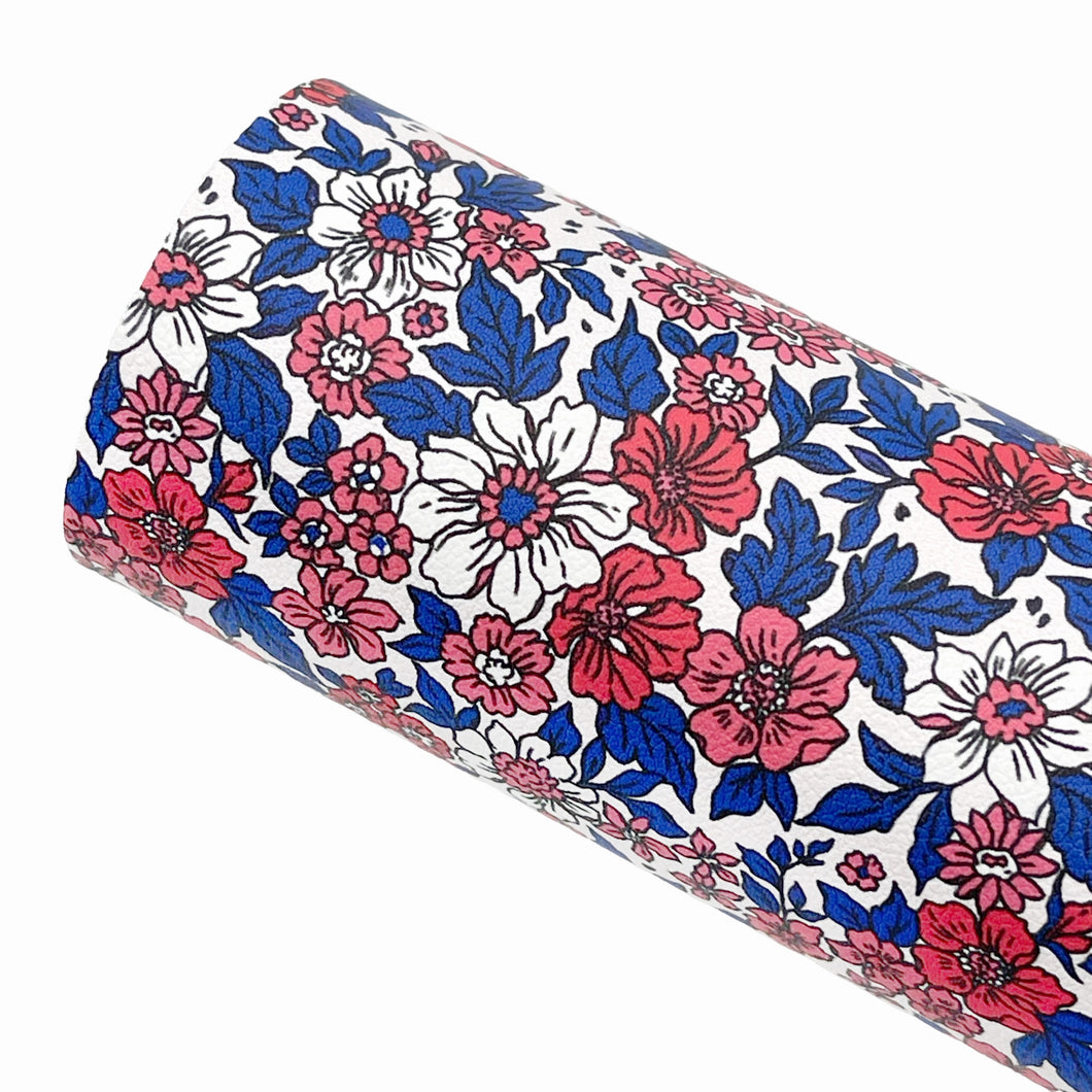RUBY FLORAL - Custom Printed Smooth Faux Leather