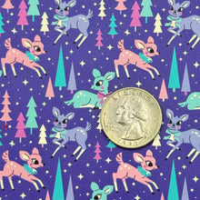 Load image into Gallery viewer, PURPLE RETRO REINDEER - Custom Printed Smooth Faux Leather
