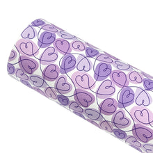 Load image into Gallery viewer, PURPLE HEARTS - Custom Printed Smooth Faux Leather
