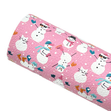 Load image into Gallery viewer, SNOWMAN FUN - Custom Printed Faux Leather
