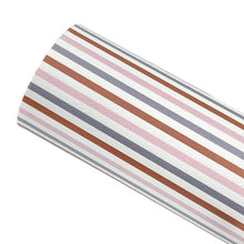 Load image into Gallery viewer, EARTHY STRIPES - Custom Printed Smooth Faux Leather
