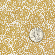 Load image into Gallery viewer, MUSTARD LOVELY LACE - Custom Printed Smooth Faux Leather
