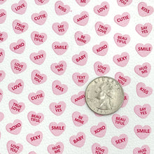 Load image into Gallery viewer, CONVERSATION HEARTS - Custom Printed Faux Leather
