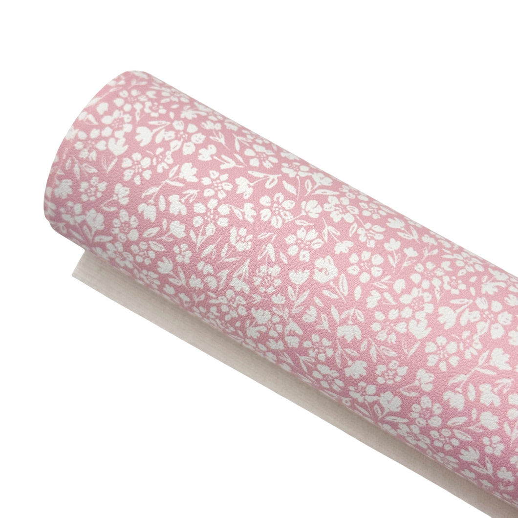 PINK BLOSSOMS - Custom Printed Smooth Faux Leather