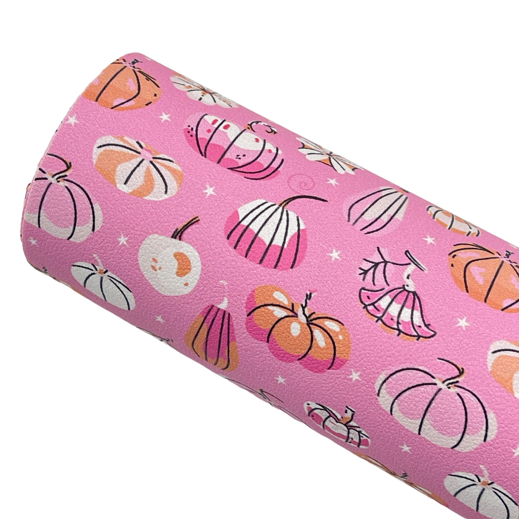 PINK GOURDS - Custom Printed Smooth Faux Leather