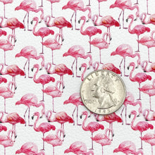 Load image into Gallery viewer, FLOCK OF FLAMINGOS - Custom Printed Faux Leather
