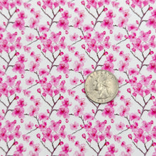 Load image into Gallery viewer, PINK CHERRY BLOSSOMS - Custom Printed Smooth Faux Leather
