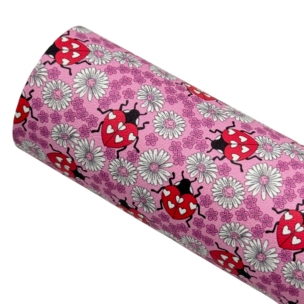 LOVELY LADYBUGS - Custom Printed Smooth Faux Leather