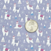 Load image into Gallery viewer, WINTER LLAMAS - Custom Printed Faux Leather
