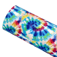 Load image into Gallery viewer, RAINBOW TIE DYE - Custom Printed Faux Leather
