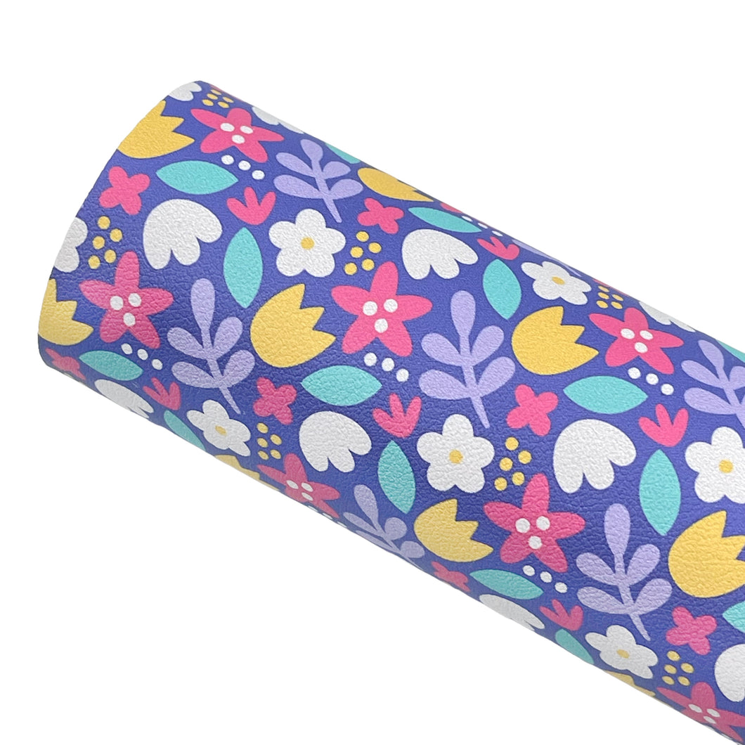 LUNA FLORAL - Custom Printed Smooth Faux Leather