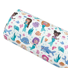 Load image into Gallery viewer, CUTE MERMAIDS - Custom Printed Faux Leather
