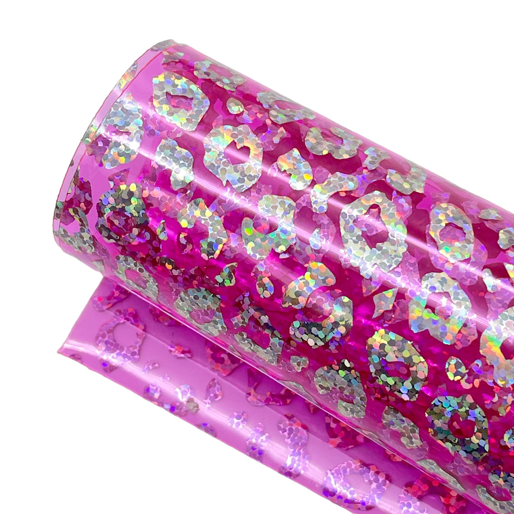 PINK HOLO LEOPARD - Transparent Jelly