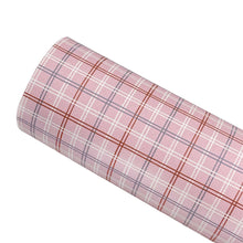 Load image into Gallery viewer, PINK FALL PLAID - Custom Printed Smooth Faux Leather
