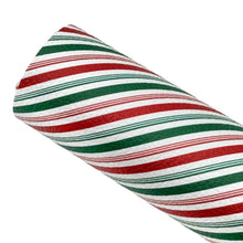 Load image into Gallery viewer, CANDY CANE STRIPES - Custom Printed Faux Leather
