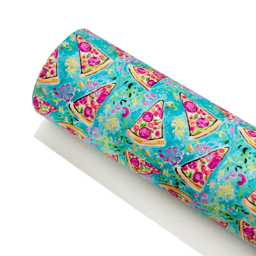 PREPPY PIZZA - Custom Printed Smooth Faux Leather