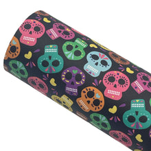 Load image into Gallery viewer, DAY OF THE DEAD - Custom Printed Smooth Faux Leather
